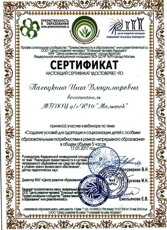 сертификат вебинара17 год